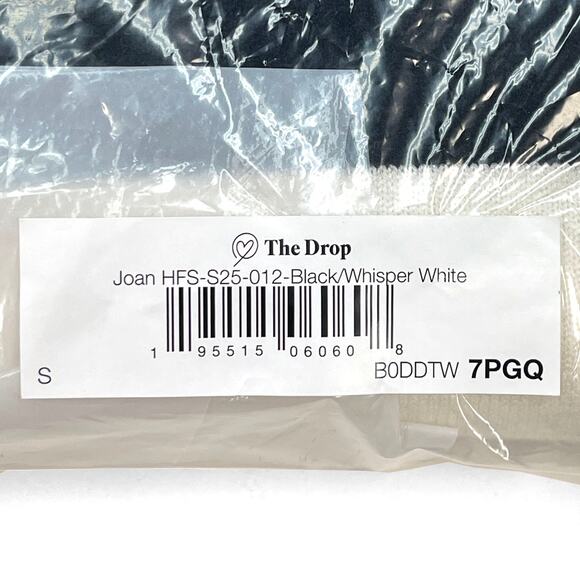 Amazon's The Drop Joan Split-Neck Polo Sweater Sz S New $50 Black White Striped - Picture 8 of 11